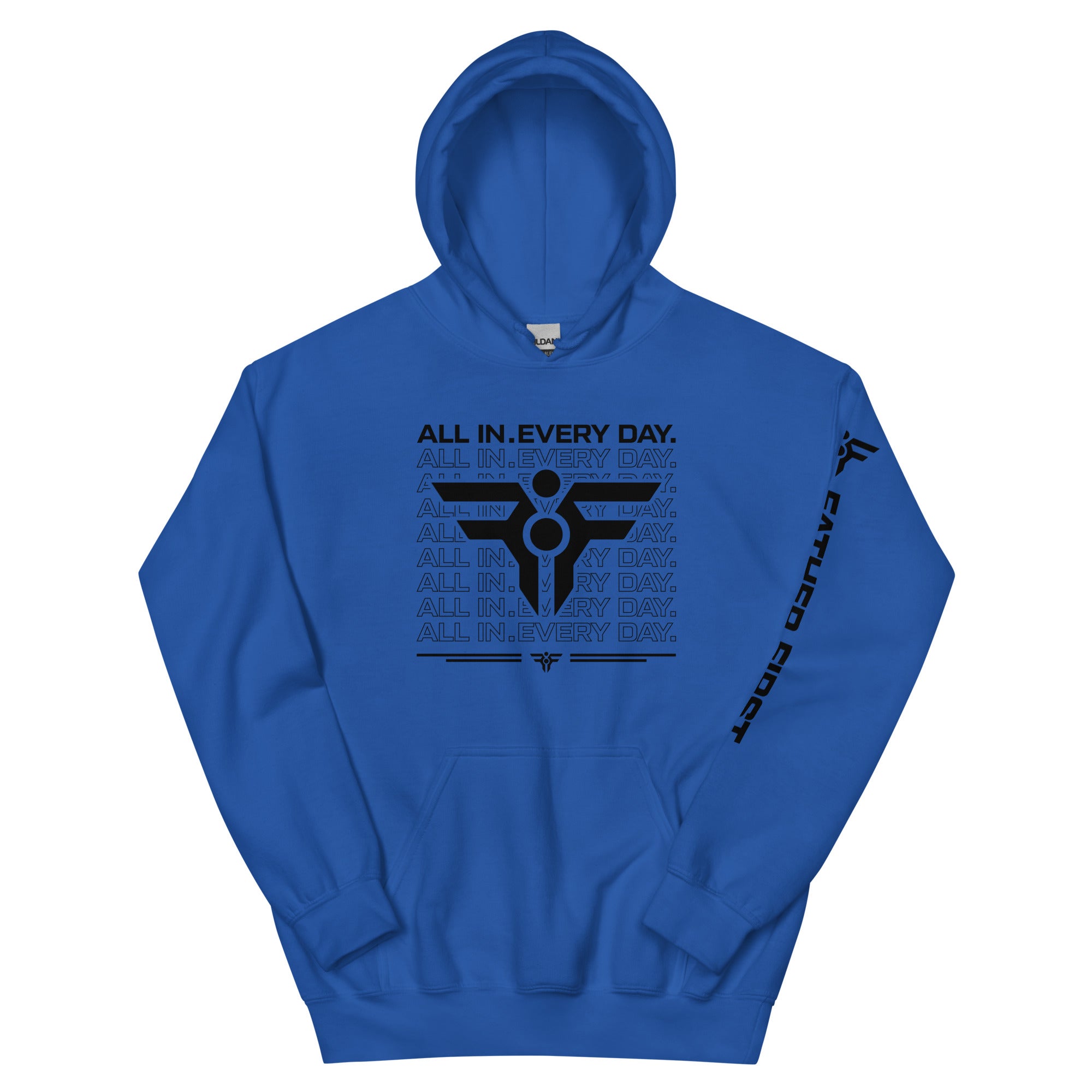 ALL IN. EVERY DAY. Hoodie in Royal. FatherFirst Drop 1.
