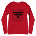 ALL IN. EVERY DAY. Long-Sleeve Tee in Red. FatherFirst Drop 1.